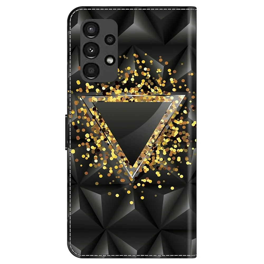 For Samsung Galaxy A13 5G / A13 4G Wallet Case Pattern Print Leather Phone Cover Mobile Accessories   - Rhombus - 7