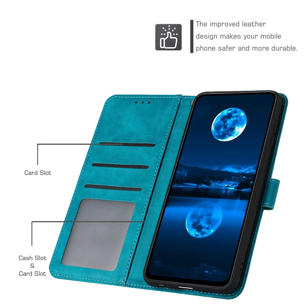 For Sony Xperia 1 VI Cover with Strap PU Leather Flip Stand Protective Cover Pure Color Wallet - Green - 3