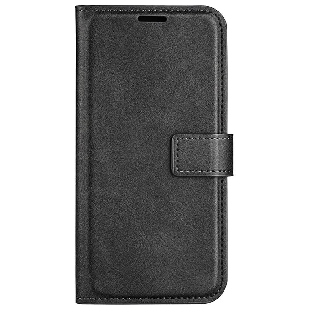 For Sony Xperia 1 VI Case Calf Texture Wallet PU Leather Flip Folio Phone Cover - Black - 5