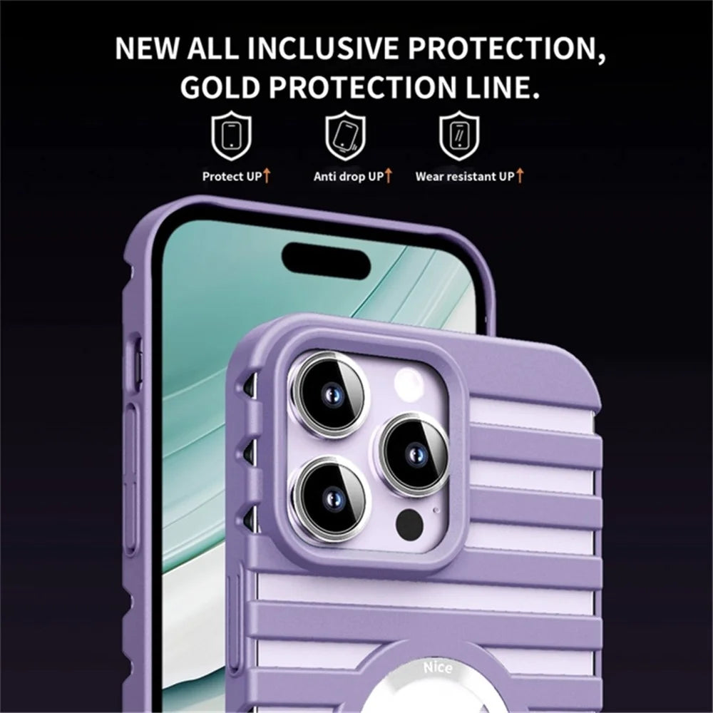 For iPhone 14 Pro Heat Dissipation Phone Case Hollow-Out PC Cover Compatible with Magsafe - Black - 5