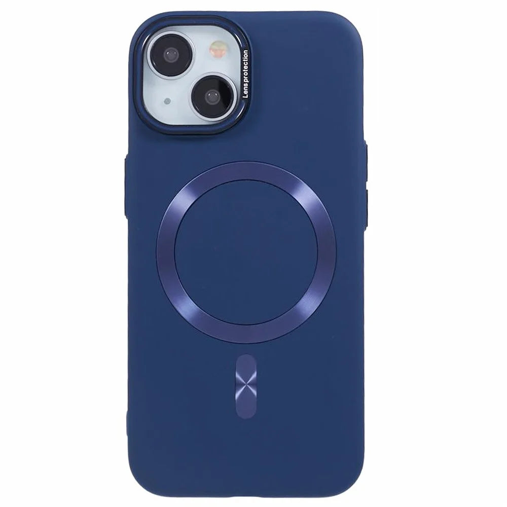 MMKK Series for iPhone 14 Case Compatible with Magsafe Rubberized Hard PC Phone Cover - Sapphire - 1