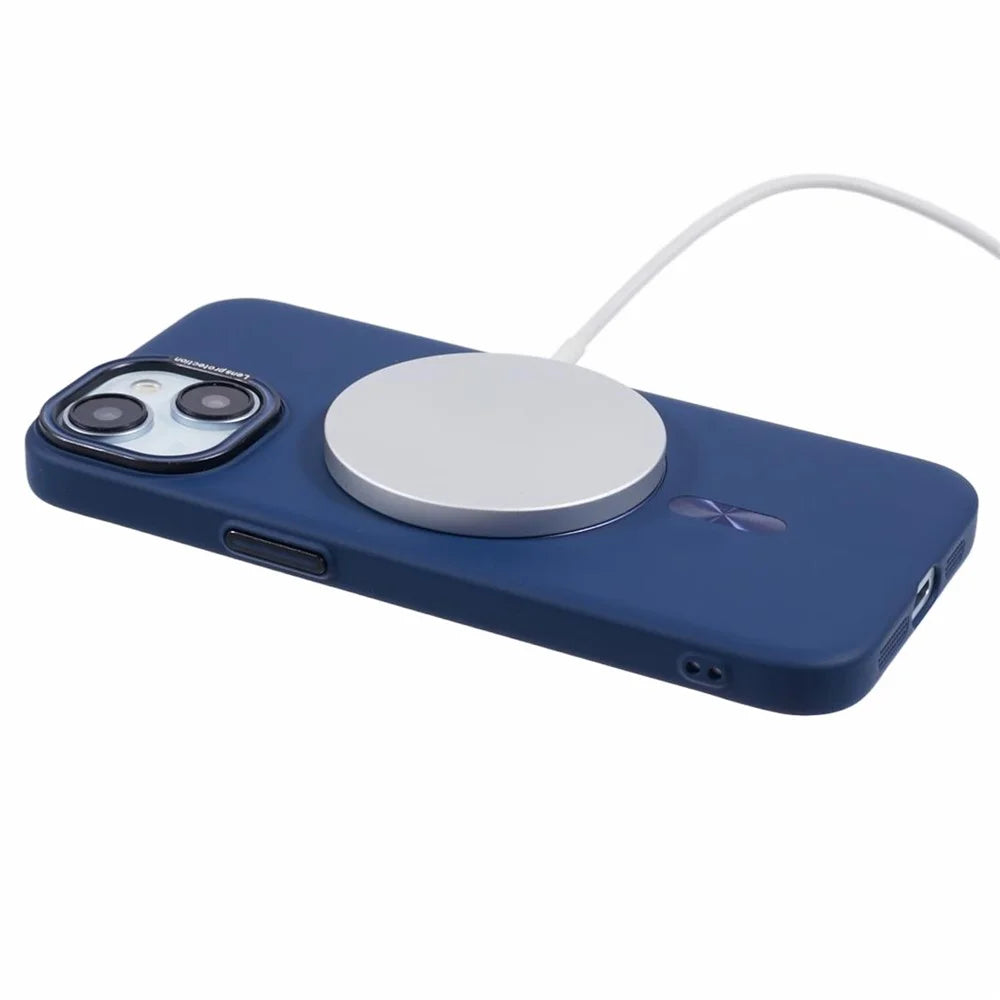 MMKK Series for iPhone 14 Case Compatible with Magsafe Rubberized Hard PC Phone Cover - Sapphire - 4