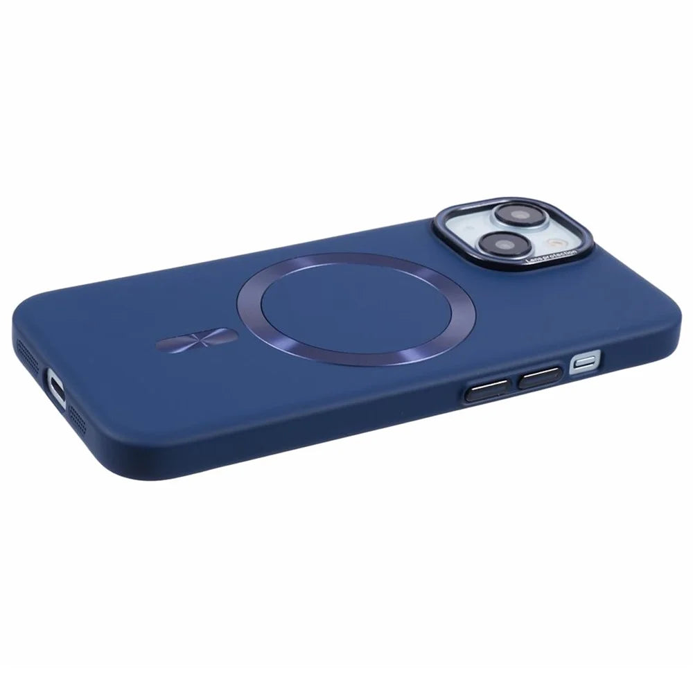 MMKK Series for iPhone 14 Case Compatible with Magsafe Rubberized Hard PC Phone Cover - Sapphire - 6