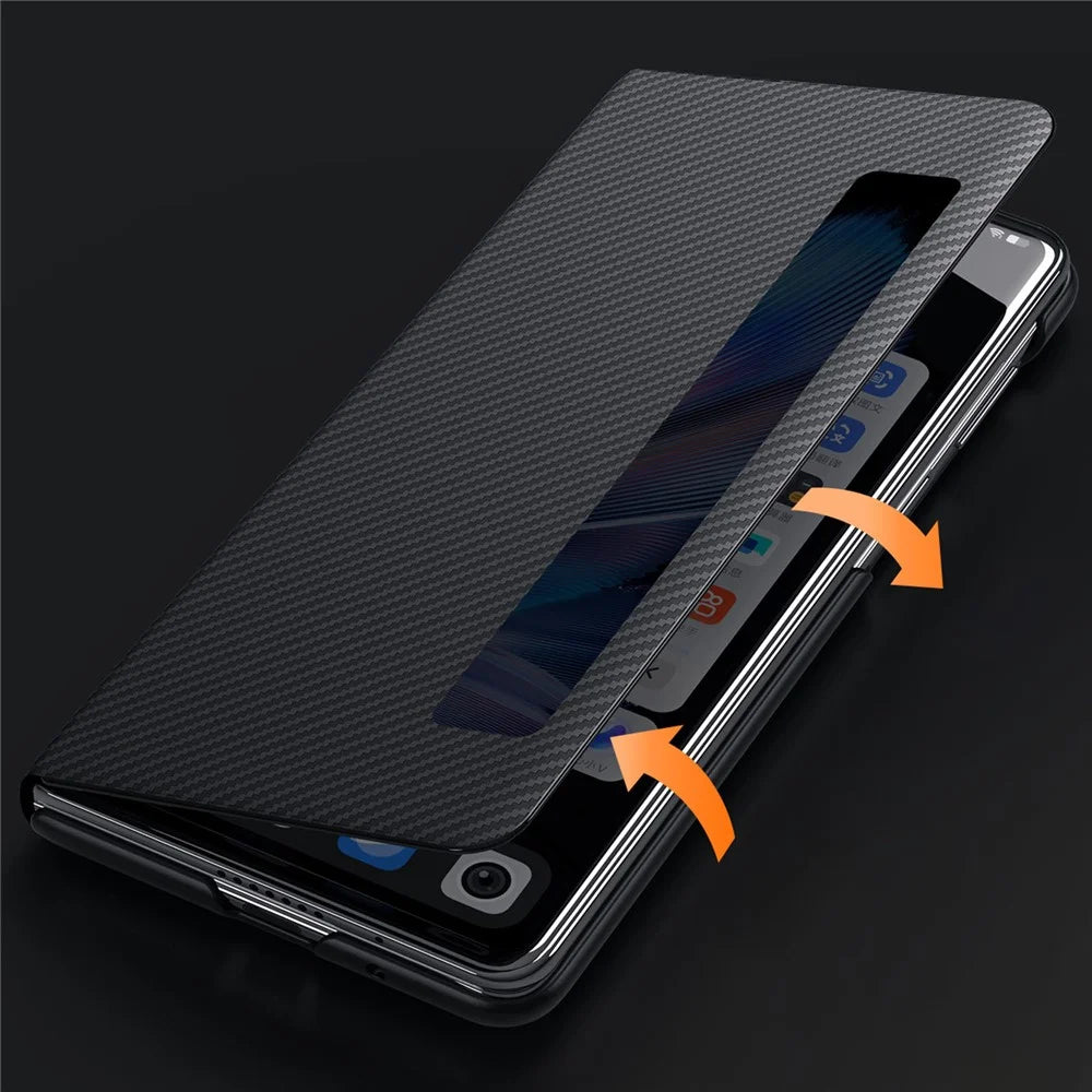 SULADA For vivo X Fold3 Case View Window Leather+PC Phone Cover - Black - 2