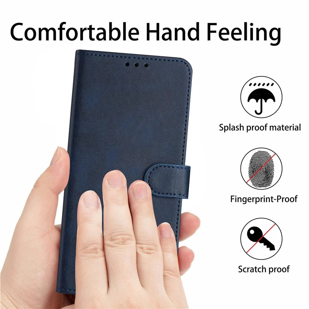 For Infinix Zero 30 5G Case Leather Wallet Magnetic Clasp Drop-Proof Smartphone Cover - Sapphire - 5
