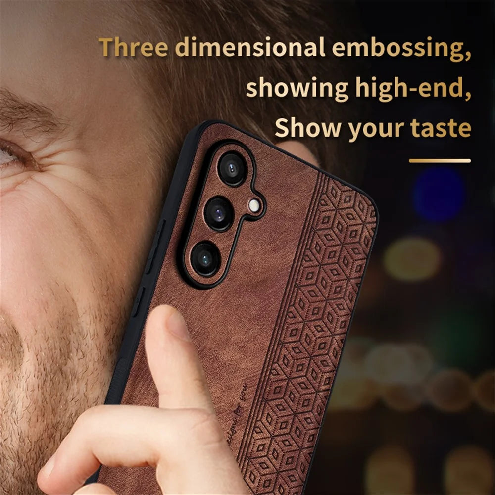 AZNS For Samsung Galaxy M55 5G / C55 5G / F55 5G Case Slim Soft TPU + PU Leather Back Cover - Brown - 3