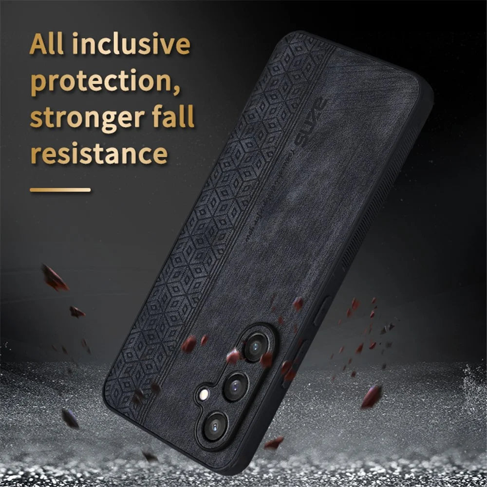AZNS For Samsung Galaxy M55 5G / C55 5G / F55 5G Case Slim Soft TPU + PU Leather Back Cover - Brown - 5