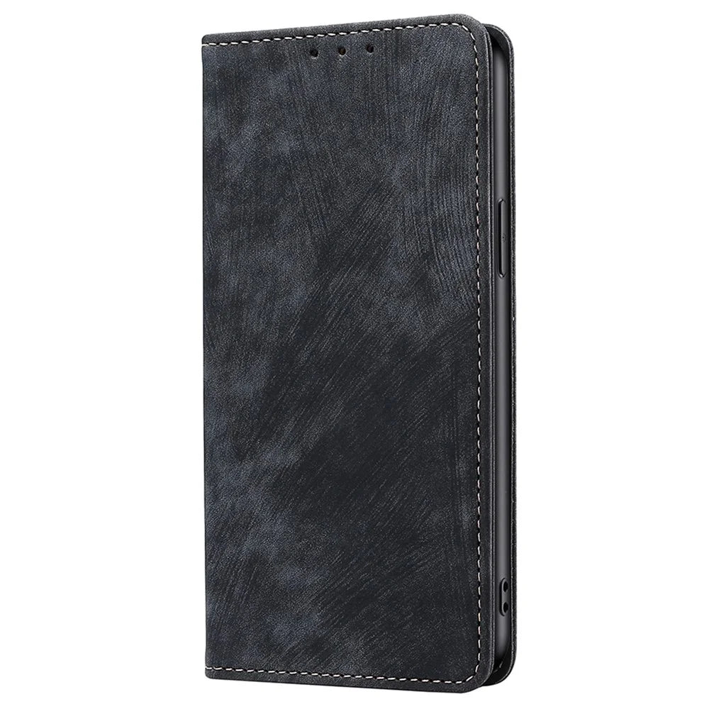 For Google Pixel 8a Wallet Case RFID Blocking Stand Leather Phone Cover - Black - 6