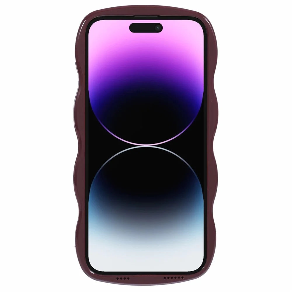 WT Series for iPhone 14 Pro Case Wave Edge TPU+PC Protective Phone Cover - Wine Red - 2