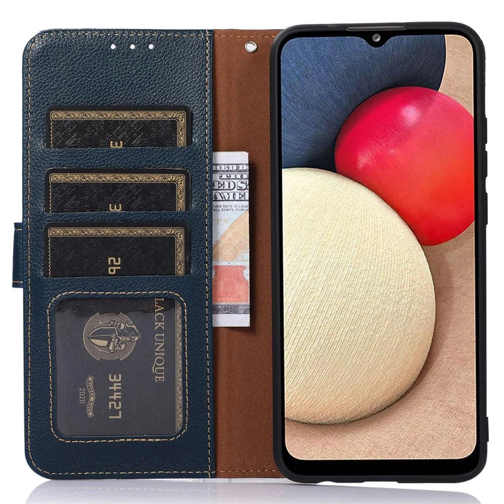 KHAZNEH For Sony Xperia 1 VI Case RFID Blocking Stand Wallet Leather Phone Cover - Blue - 4