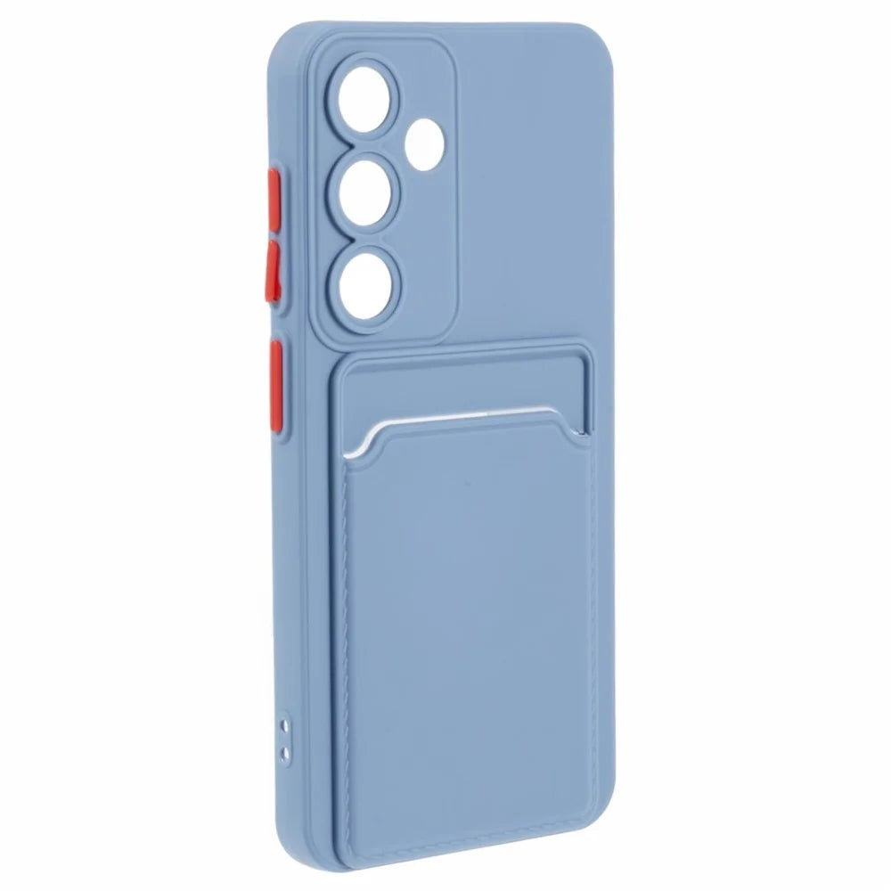 For Samsung Galaxy A15 5G Case Card Holder TPU Mobile Phone Cover - Blue - 3