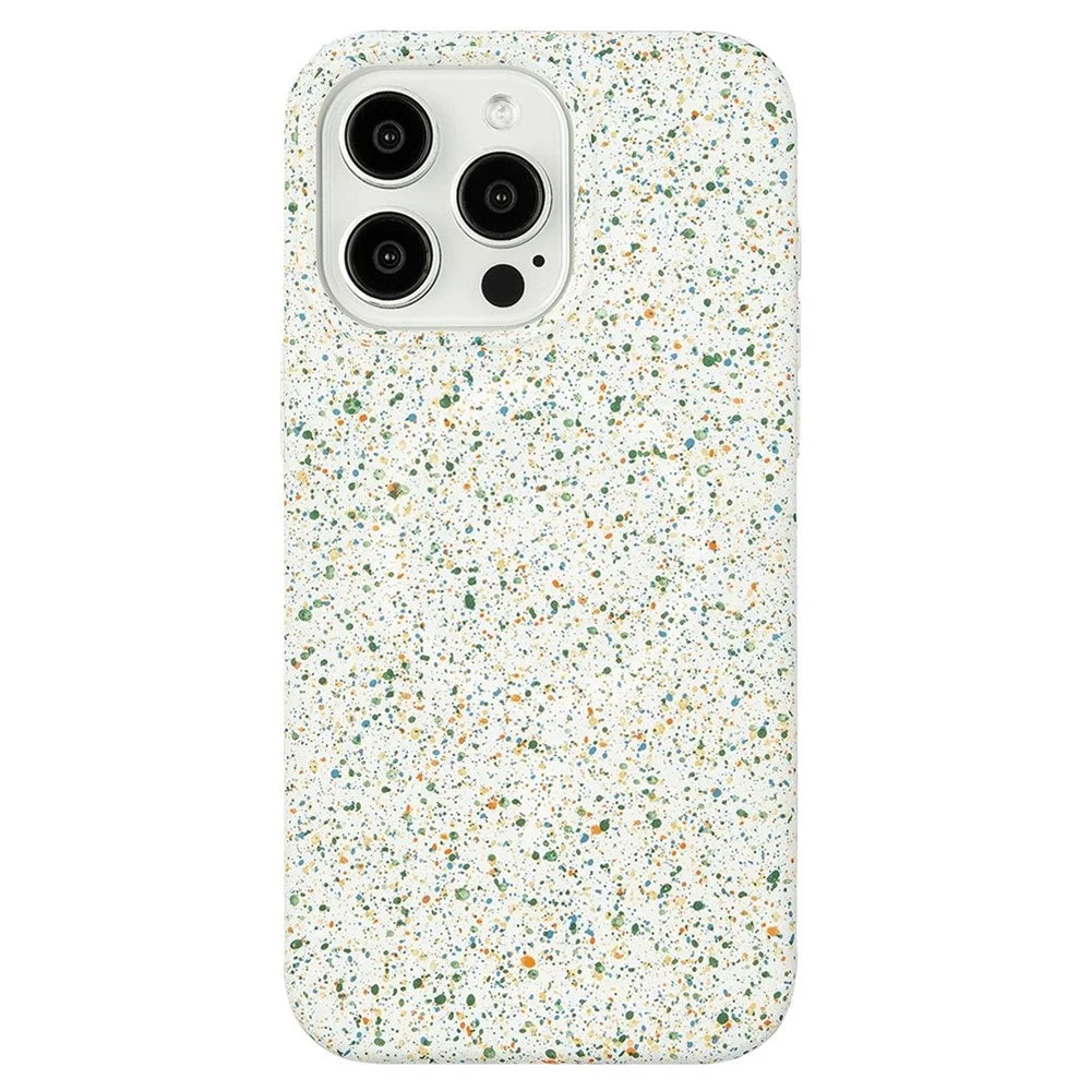 For iPhone 15 Pro Magnetic Phone Case Colorful Spots Matte Hard PC Back Cover - White - 2
