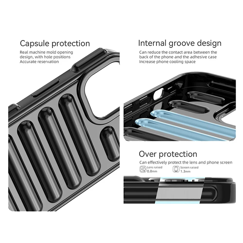 Capsule Series for iPhone 13 Case Soft TPU Ribbed Phone Protective Cover - Black - 3