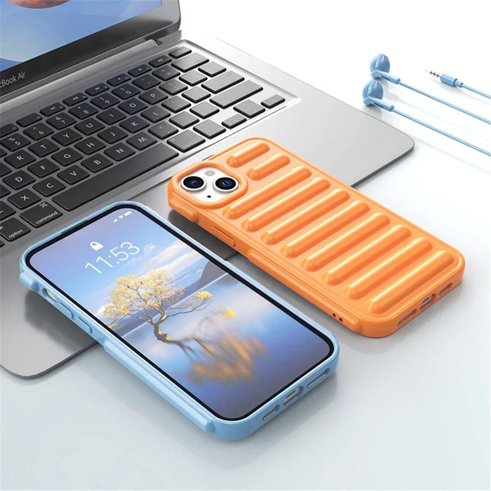 Capsule Series for iPhone 13 Case Soft TPU Ribbed Phone Protective Cover - Black - 6