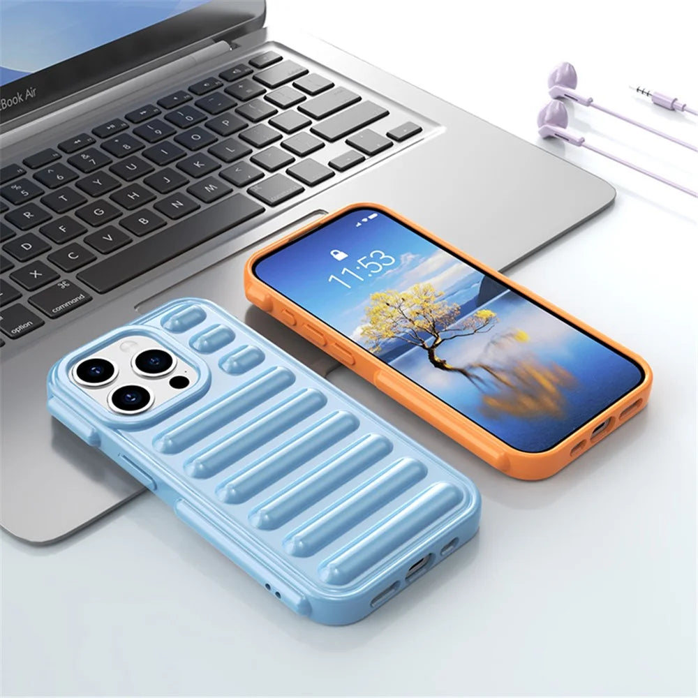 Capsule Series for iPhone 15 Pro Max Case Shockproof Ribbed TPU Phone Cover - Black - 6