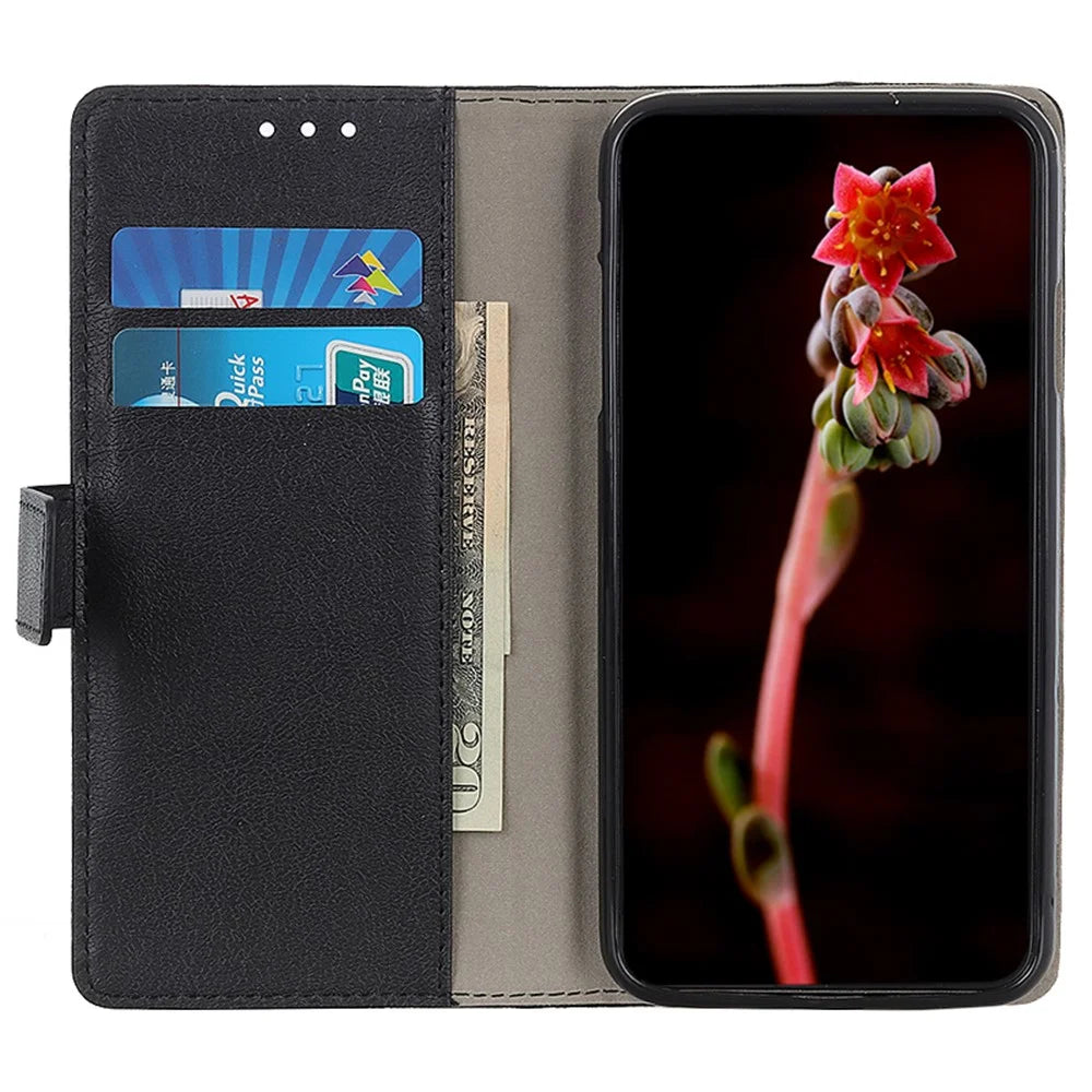 For Sony Xperia 10 VI Case Leather Wallet Anti-Shock Phone Stand Cover - Black - 2