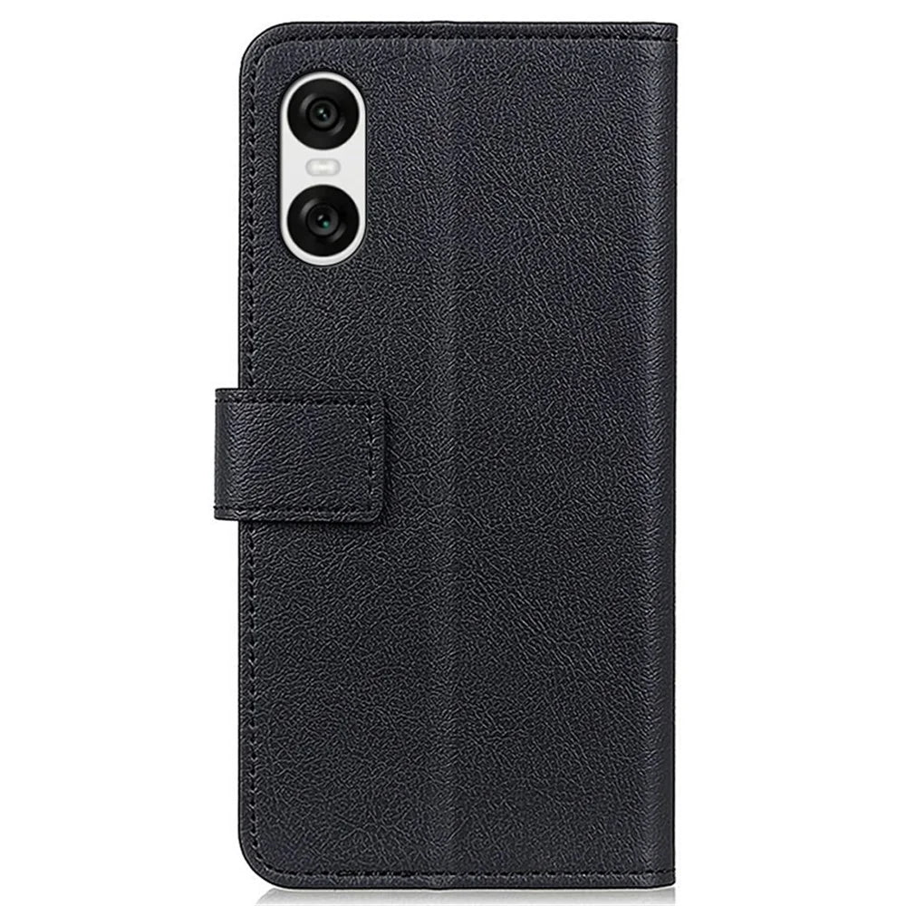 For Sony Xperia 10 VI Case Leather Wallet Anti-Shock Phone Stand Cover - Black - 7