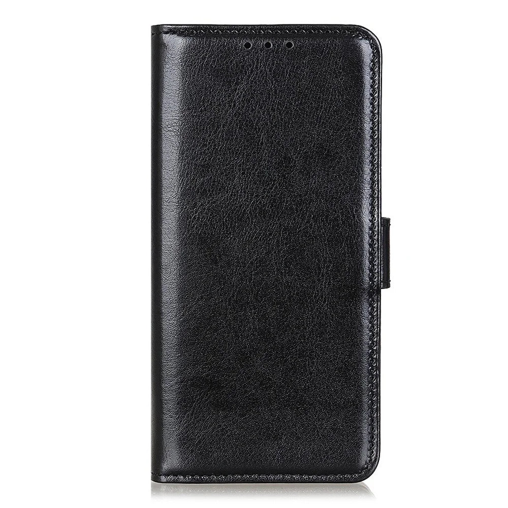 For iPhone 16 Pro Max Wallet Case Crazy Horse Texture Leather Phone Cover - Black - 5