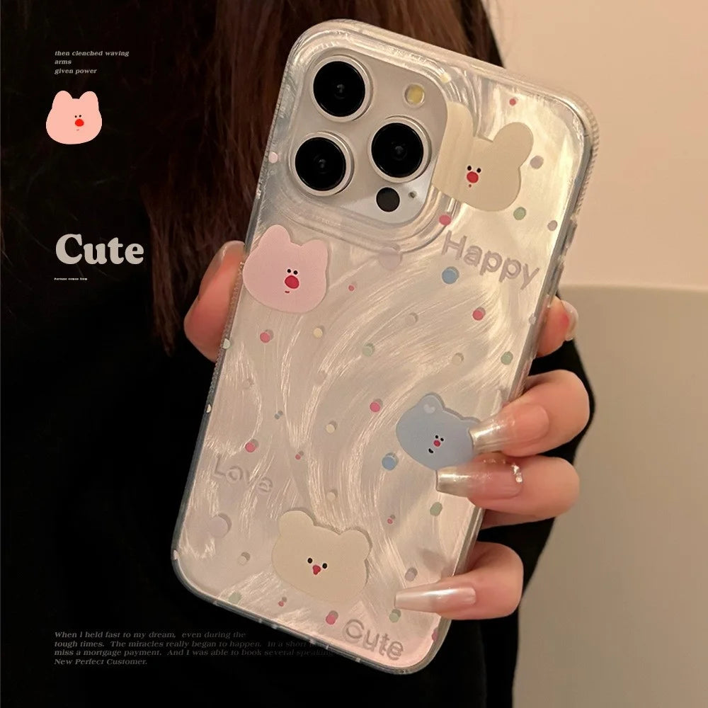 For iPhone 14 Pro Max Case Bear Pattern Soft TPU Phone Cover - 2