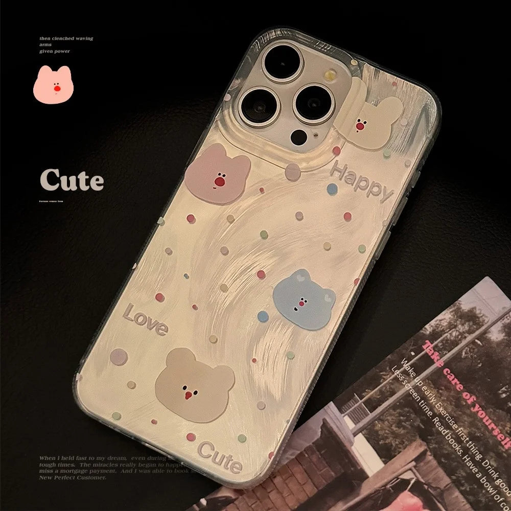 For iPhone 14 Pro Max Case Bear Pattern Soft TPU Phone Cover - 5