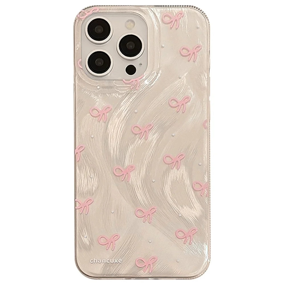 For iPhone 14 Pro TPU Case Bow Pattern Mobile Phone Protective Cover - 1