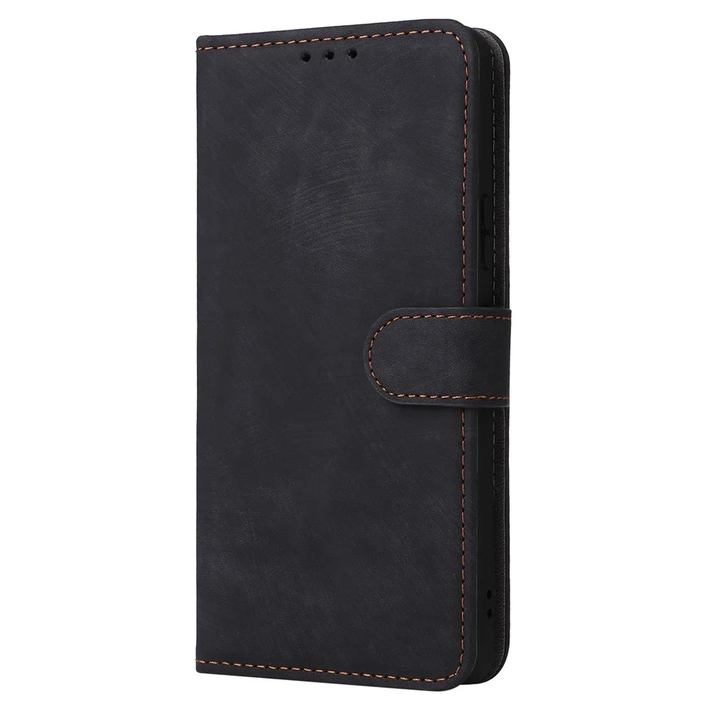 For TCL 50 XL 5G Case RFID Blocking Leather Wallet Stand Feature Phone Cover - Black - 7