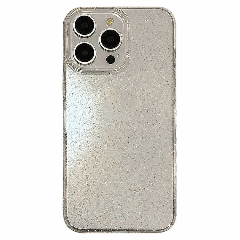 For iPhone 14 Pro Case Subtle Glitter Transparent TPU Phone Cover - 1