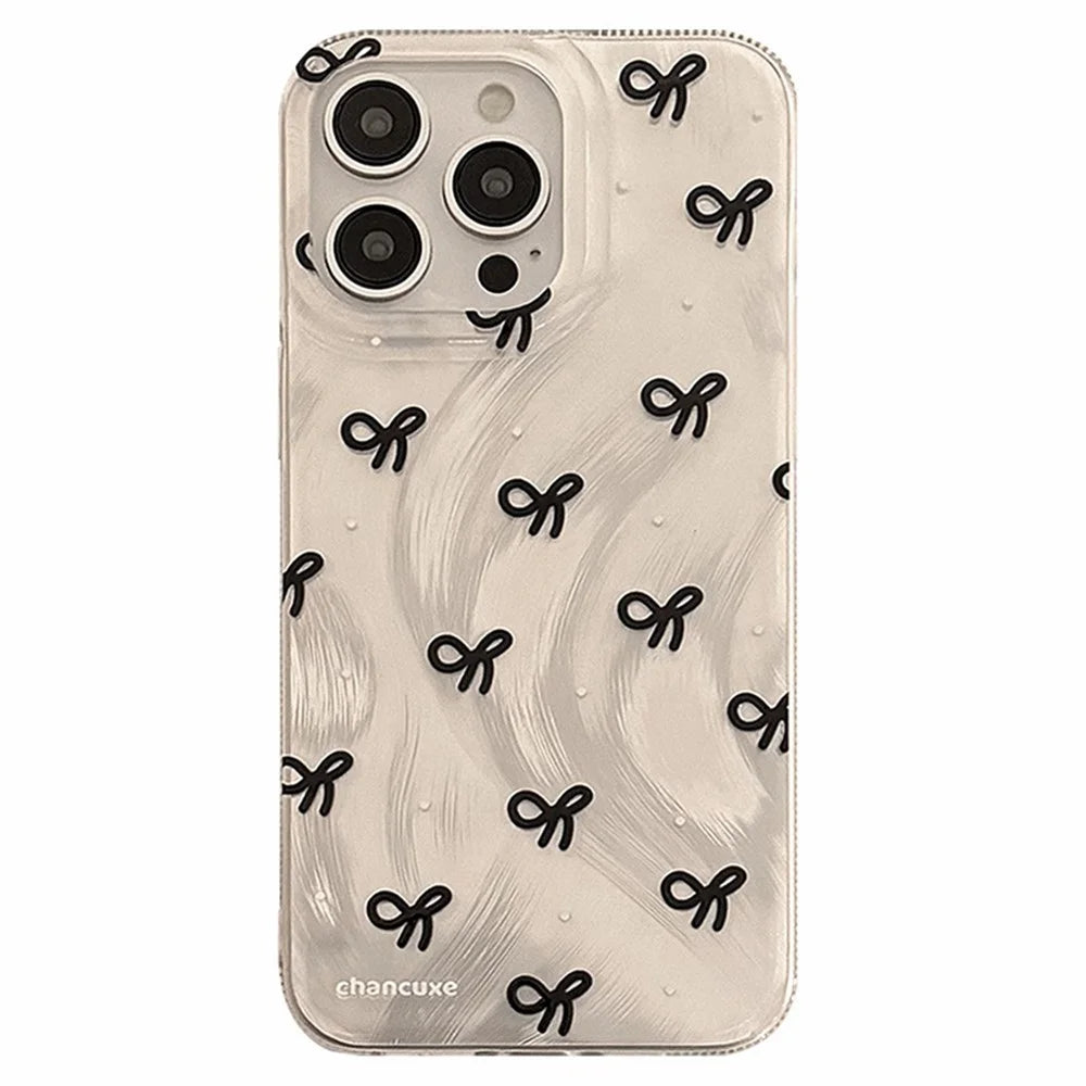 For iPhone 14 Pro Case Bow Pattern Shockproof TPU Phone Cover - 1