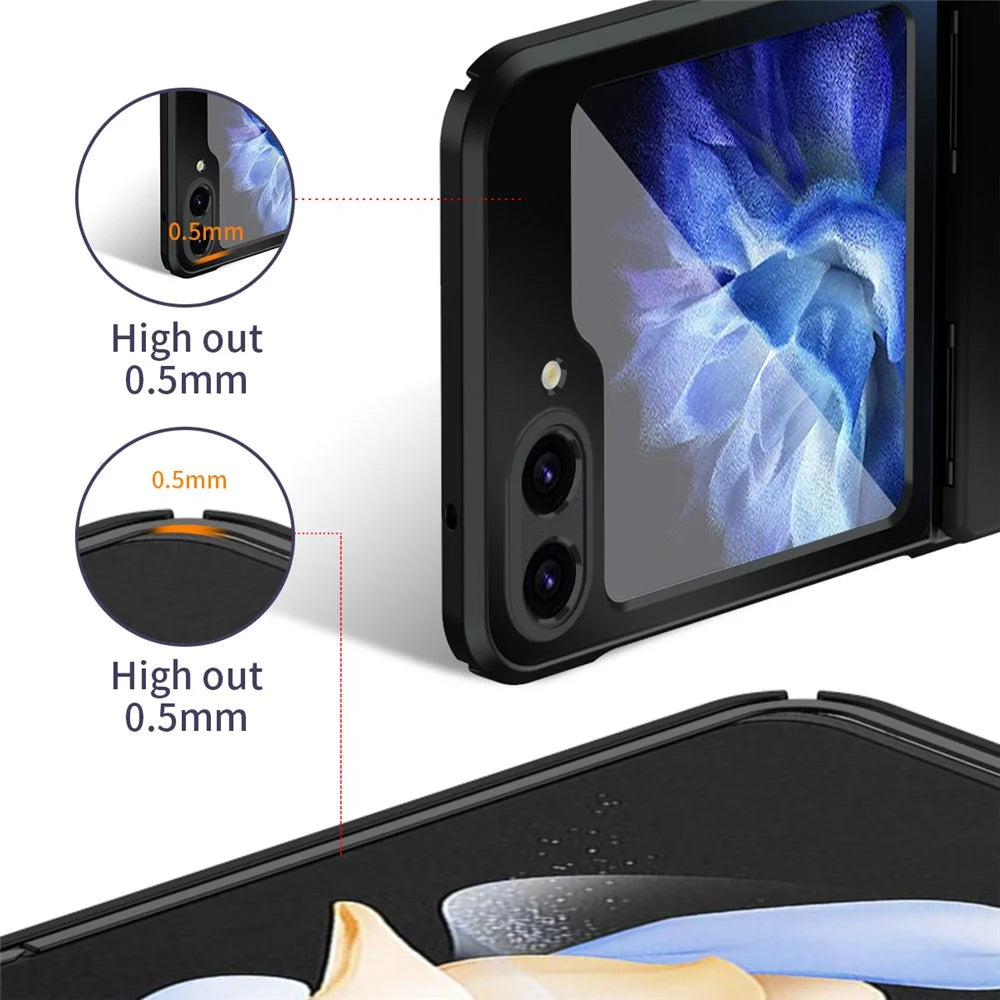 For Samsung Galaxy Z Flip7 FE 5G / Z Flip6 5G / Z Flip5 5G Case Electroplating PC Hard Phone Cover - Black - 4