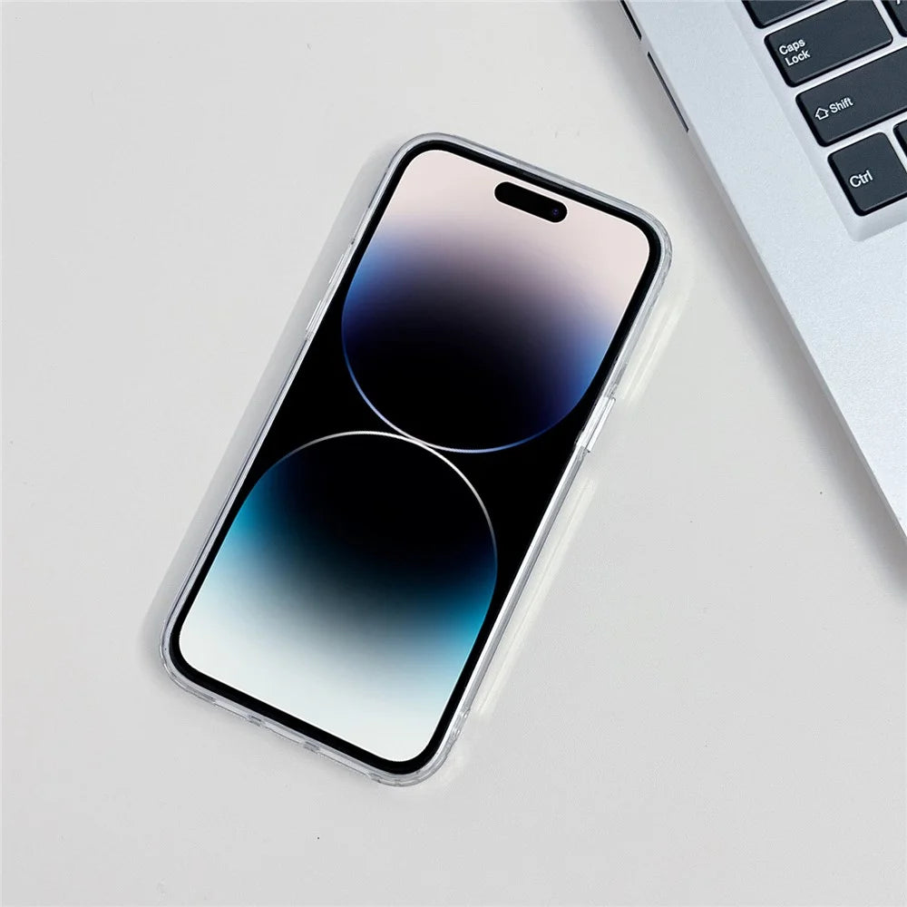 For iPhone 15 Pro Compatible with MagSafe Mirror Surface Phone Case TPU+PC+Acrylic Anti-Drop Cover - 5