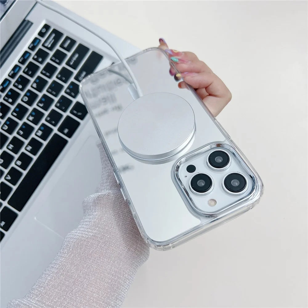 For iPhone 13 Pro Phone Case TPU+PC+Acrylic Phone Cover Compatible with MagSafe - 3