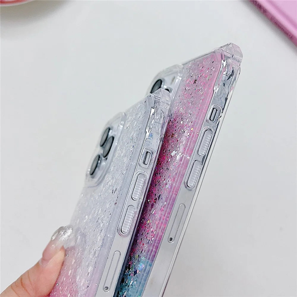 For iPhone 15 Pro Max Case TPU+Acrylic Thicken 4 Corners Phone Cover with Beaded Bracelet - Yellow+Pink - 4