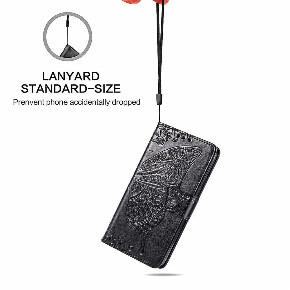 For Sony Xperia 1 VI Case Butterfly Pattern PU Leather Flip Phone Cover - Black - 4
