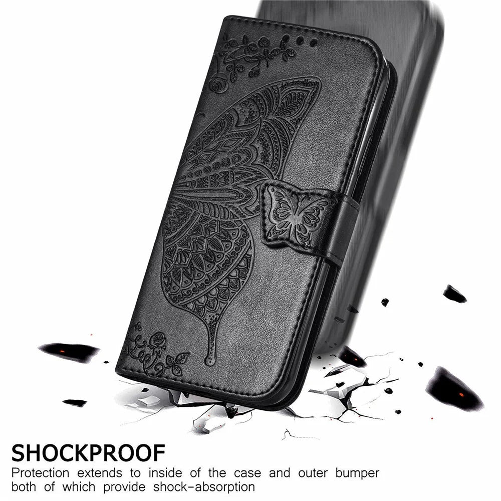 For Sony Xperia 1 VI Case Butterfly Pattern PU Leather Flip Phone Cover - Black - 5