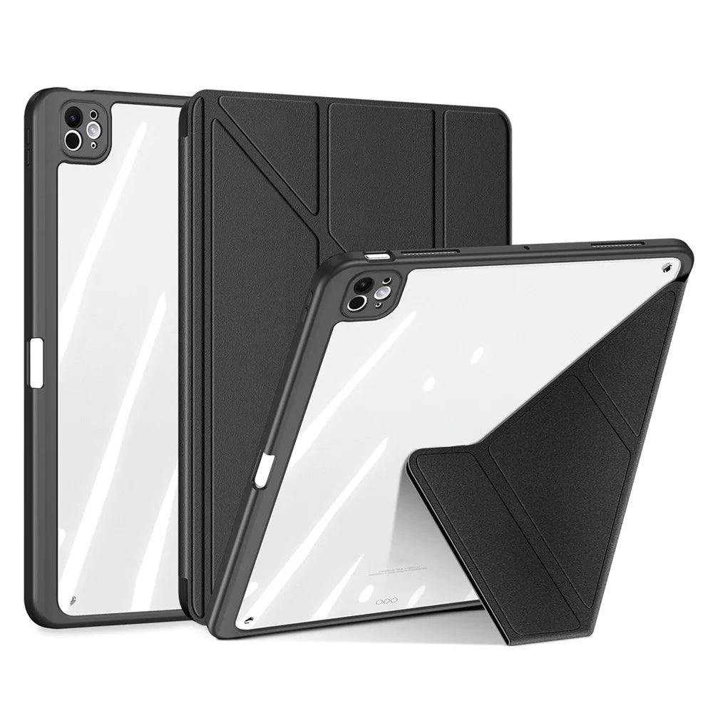 DUX DUCIS Magi Series for iPad Pro 11 (2025) / 11 (2024) Case Origami Stand PU Leather Smart Cover Detachable - Blackf - 1