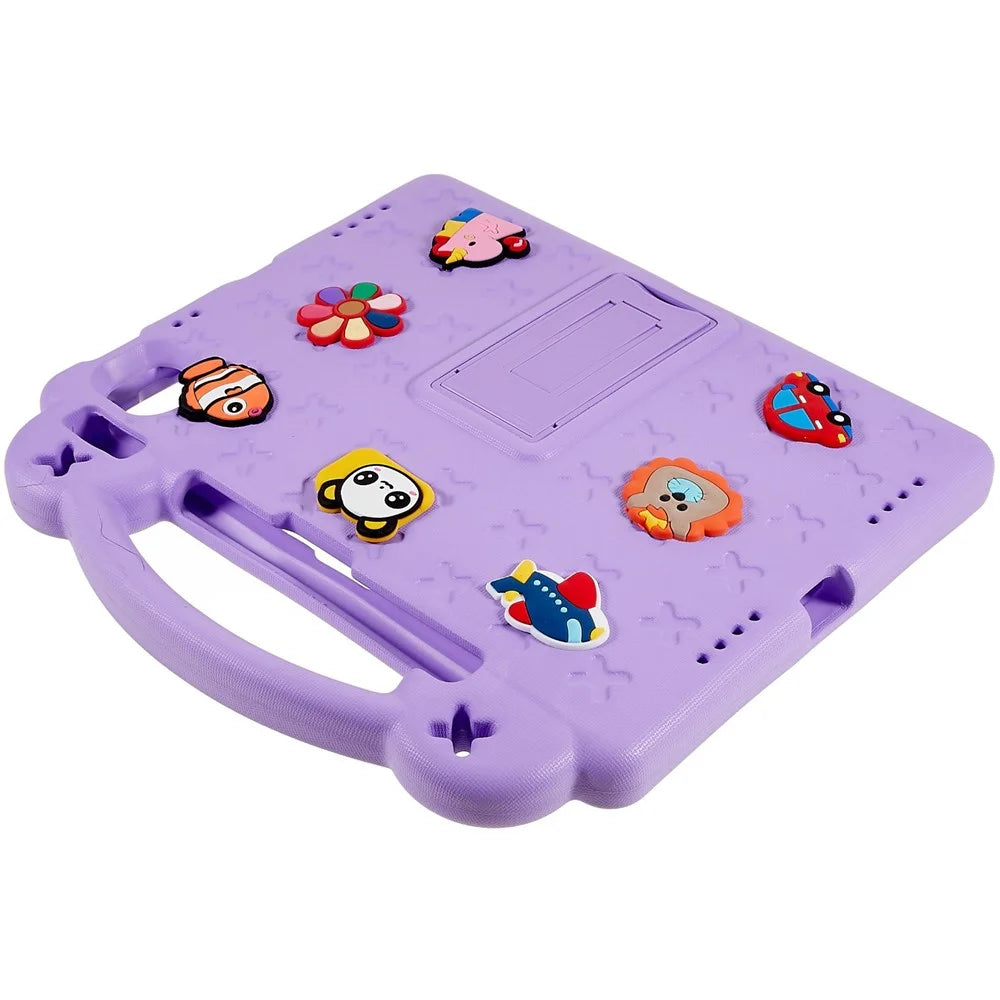 For iPad Air 11 (2026) / (2025) / (2024) Case Cartoon Patterns EVA Tablet Cover with Kickstand - Purple - 5