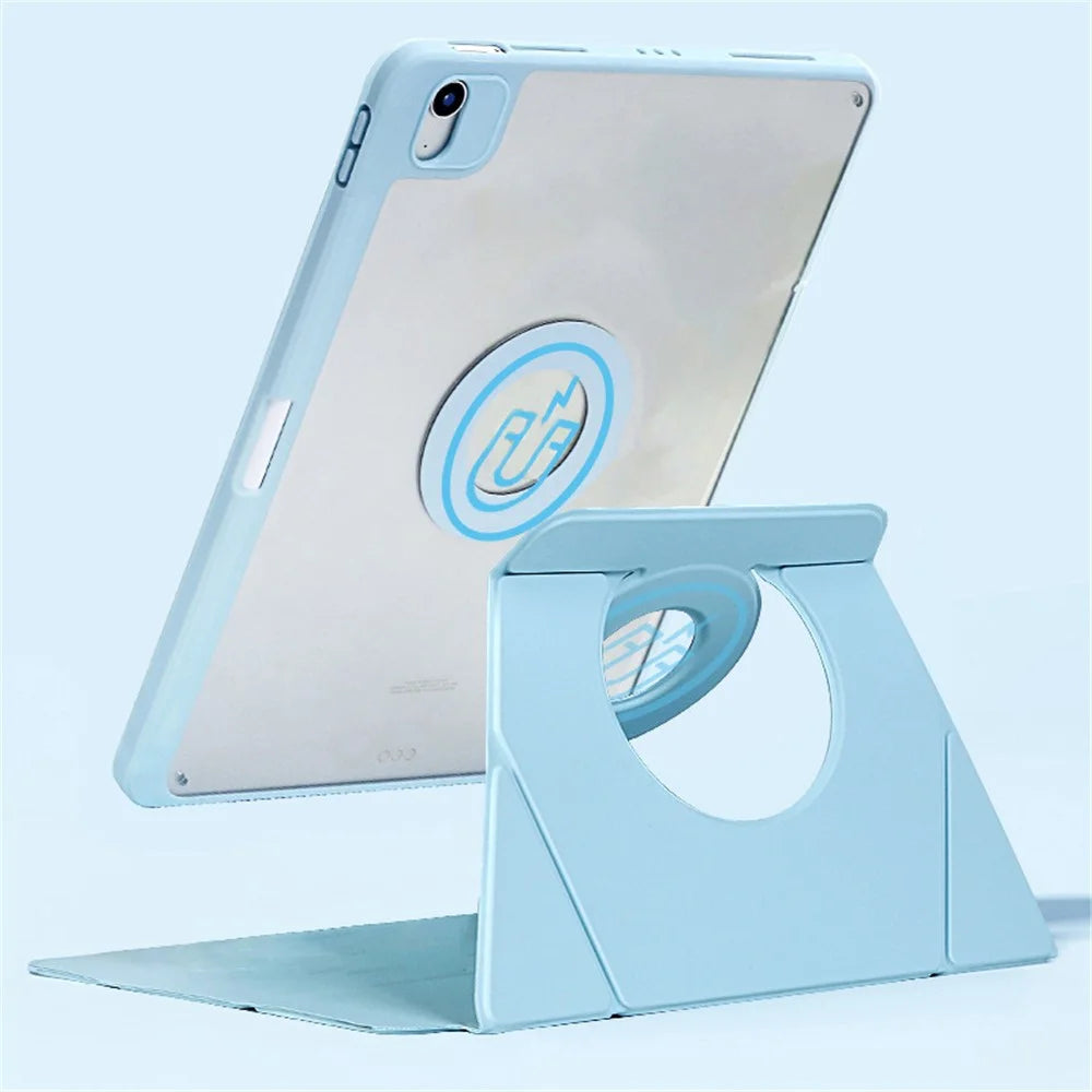 For iPad Air 11 (2026) / (2025) / (2024) Rotate Case Magnetic Detachable Leather Tablet Cover - Baby Blue - 5