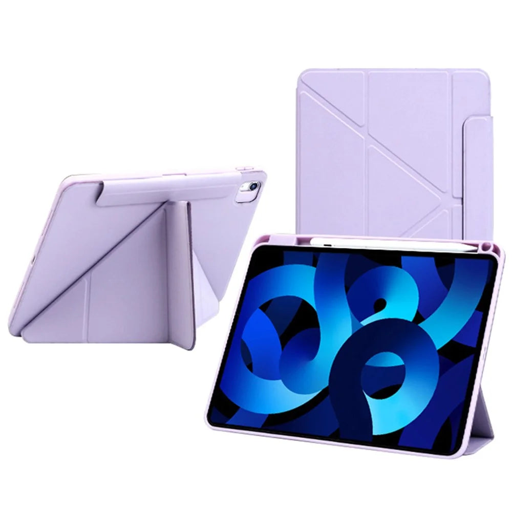For iPad Air 13 (2026) / (2025) / (2024) Case PC+TPU+Leather Detachable Tablet Cover with Stand - Purple - 1