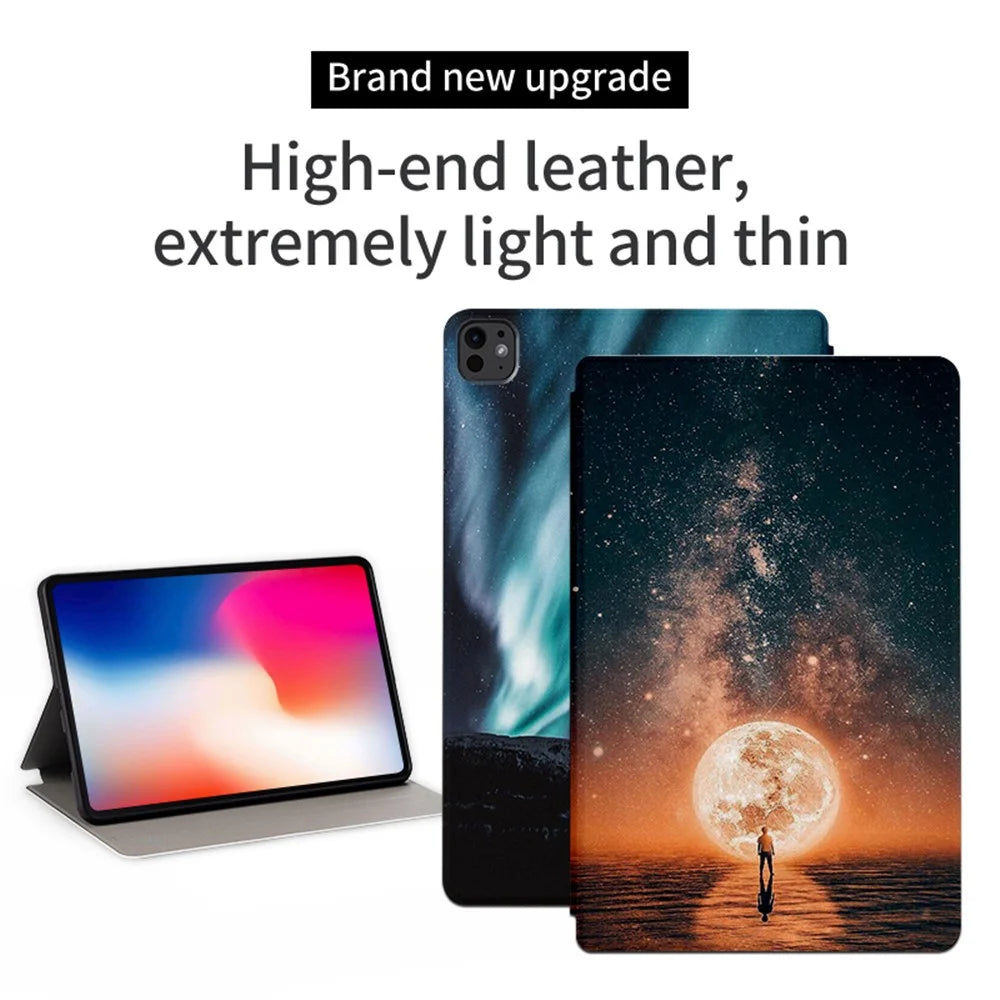 For iPad Pro 11 (2025) / 11 (2024) Case Starry Sky Pattern PU Leather Stand Tablet Cover - Bright Sky - 2