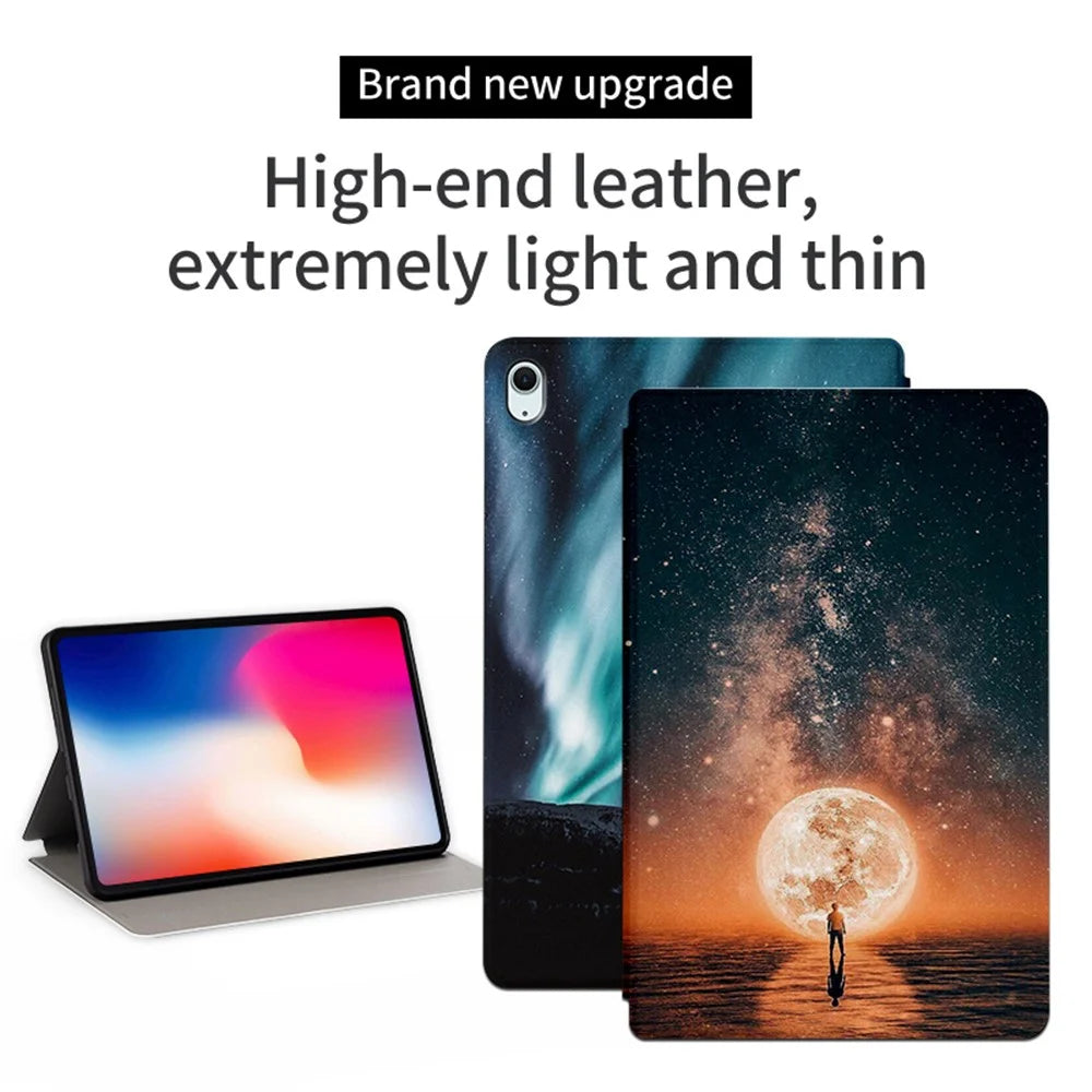 For iPad Air 11 (2026) / (2025) / (2024) / iPad Air (2022) / (2020) Case Stand Leather Tablet Cover Starry Sky - Bright Sky - 2