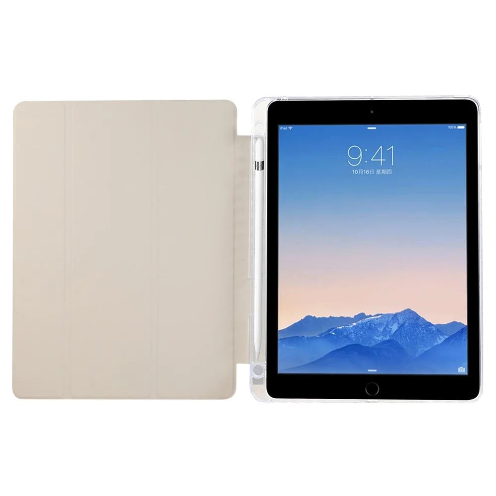 For iPad 9.7-inch (2017) / (2018) / iPad Air (2013) / Air 2 Case Stand Leather Tablet Cover - Gold - 2