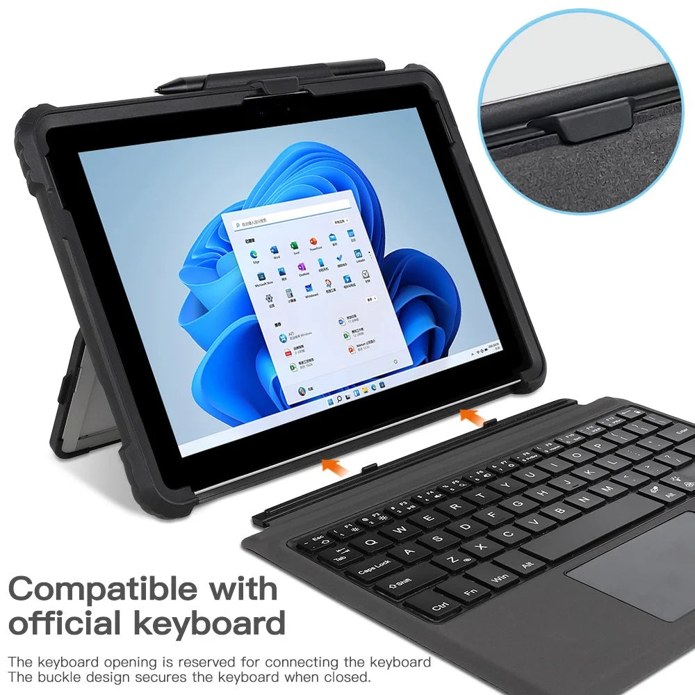 For Microsoft Surface Pro 10 Case Kickstand PC+TPU+Acryclic Tablet Cover with Shoulder Strap - 3