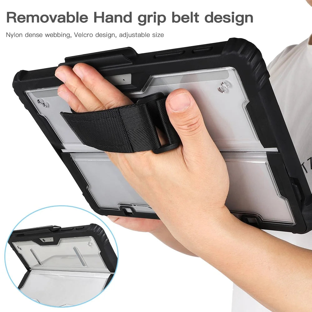 For Microsoft Surface Pro 10 Case Kickstand PC+TPU+Acryclic Tablet Cover with Shoulder Strap - 5