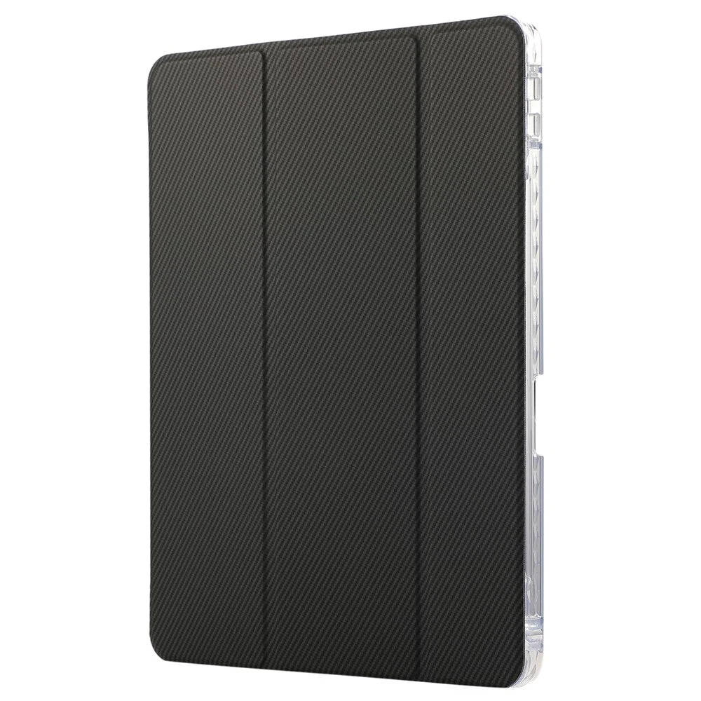 For iPad 10.2 (2021) / (2020) / (2019) / iPad Air 10.5 inch (2019) Case Leather Tri-Fold Stand Tablet Cover - Black - 6