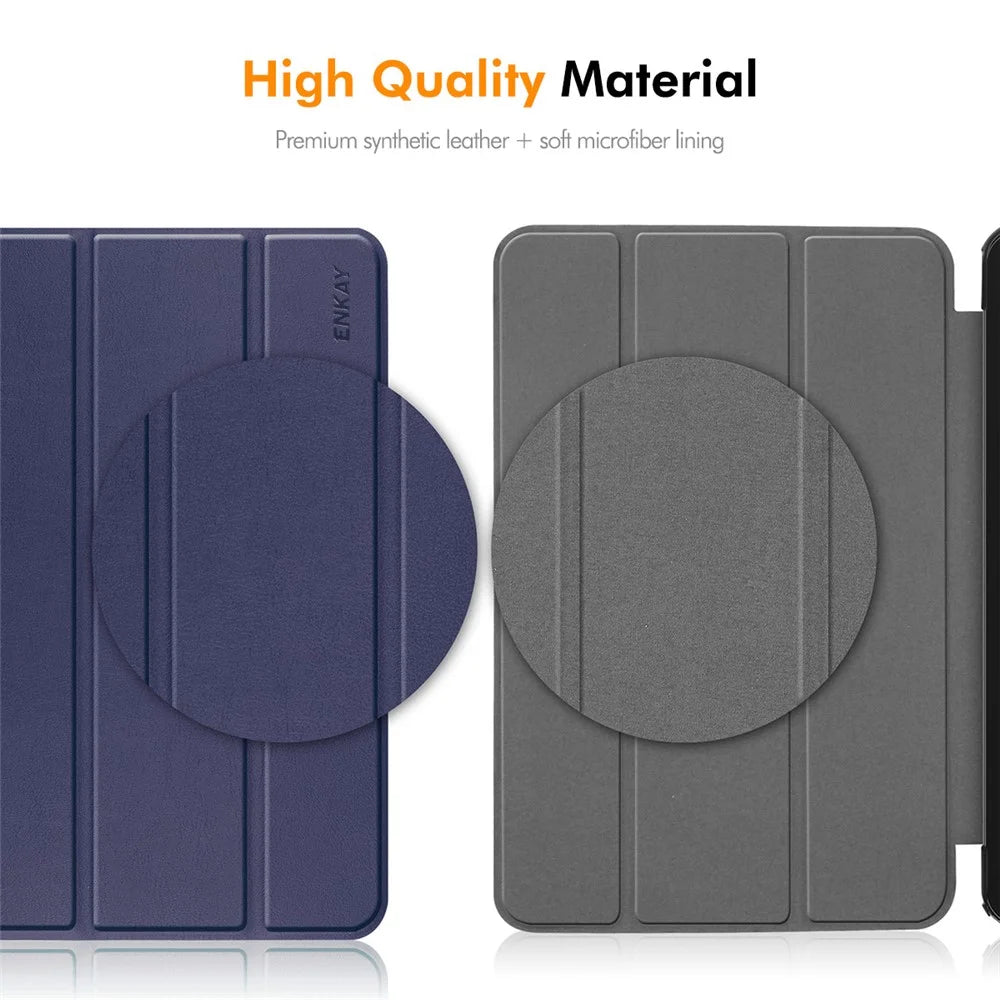 ENKAY HAT PRINCE For iPad Air 13 (2026) / (2025) / (2024) Tri-Fold Stand Tablet Case PU Leather+TPU Smart Cover with Pencil Holder - Dark Blue - 6