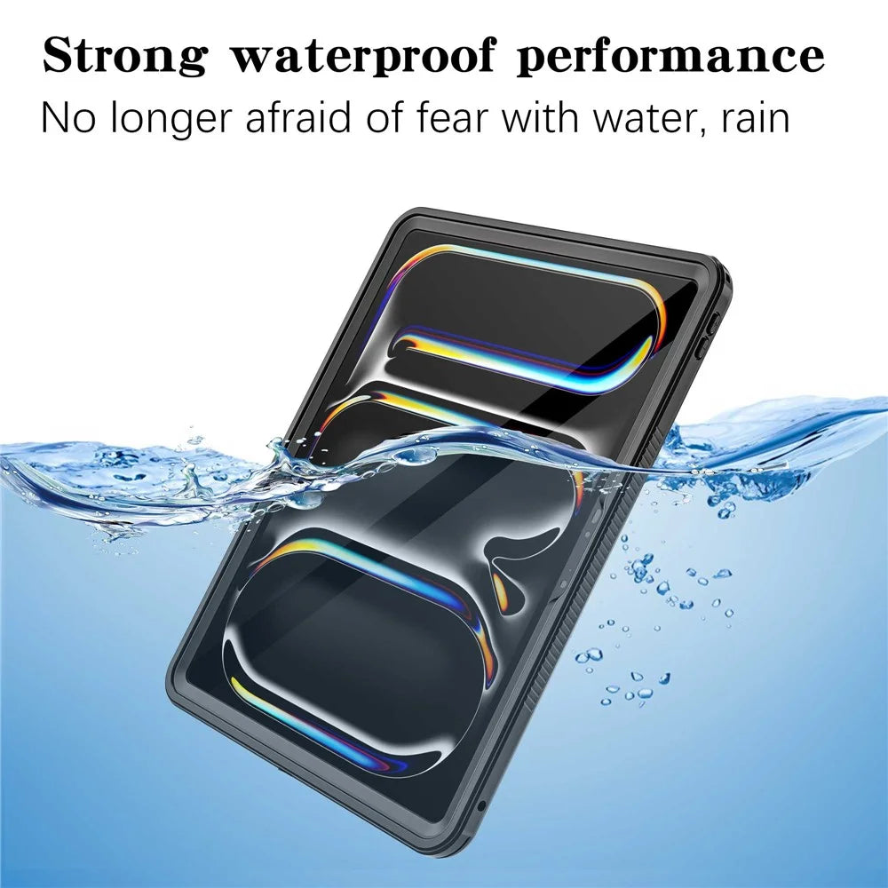 For iPad Pro 13 (2024) Tablet Full Coverage Case PC+PET+TPU IP68 Waterproof Anti-Drop Shell - 3