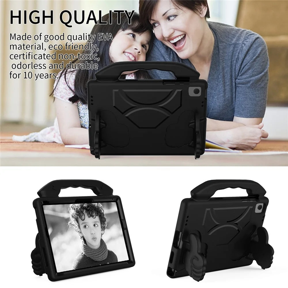 For Samsung Galaxy Tab A11+ / A9+ Protective Cover Anti-Drop EVA Tablet Case with Thumb Kickstand - Black - 3