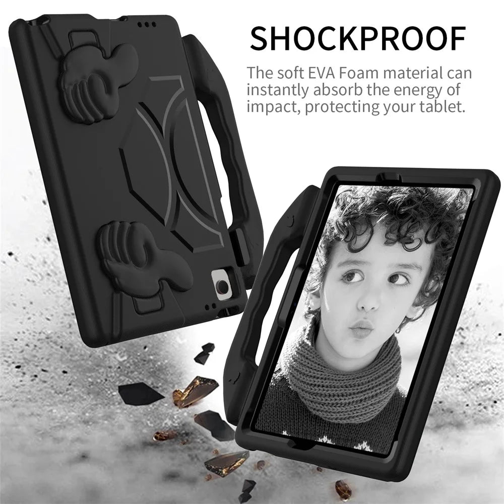 For Samsung Galaxy Tab A11+ / A9+ Protective Cover Anti-Drop EVA Tablet Case with Thumb Kickstand - Black - 4