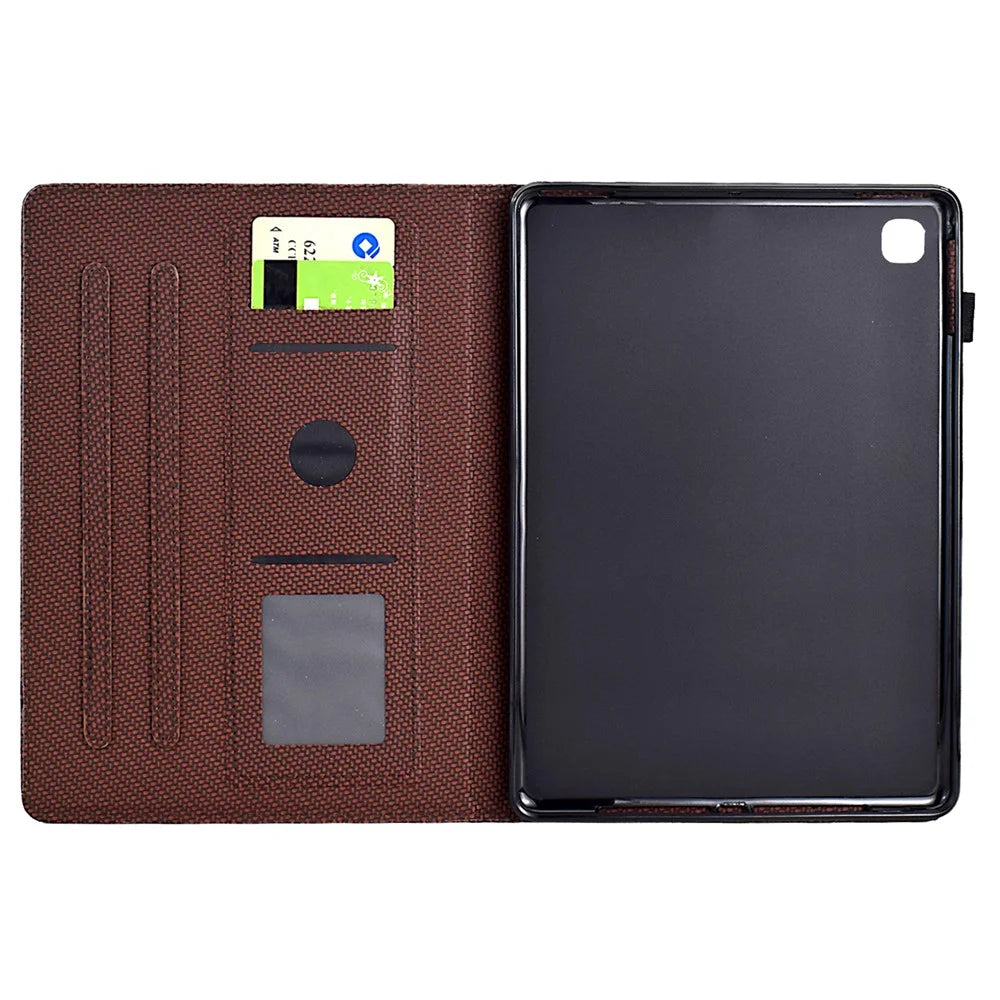 For Samsung Galaxy Tab A7 10.4 (2020) T500 / T505 Case Folding Stand Leather Tablet Cover - Brown - 2