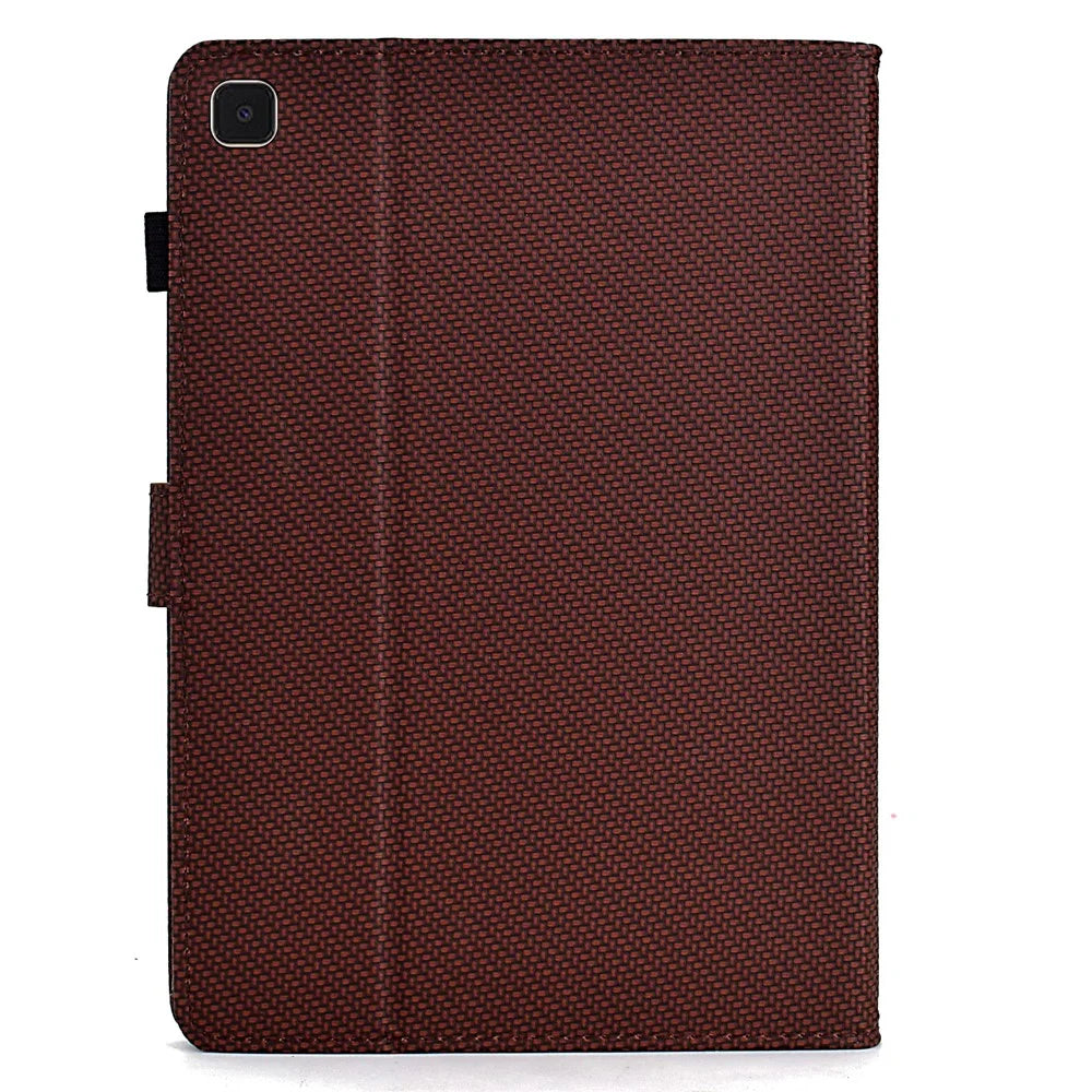 For Samsung Galaxy Tab A7 10.4 (2020) T500 / T505 Case Folding Stand Leather Tablet Cover - Brown - 7
